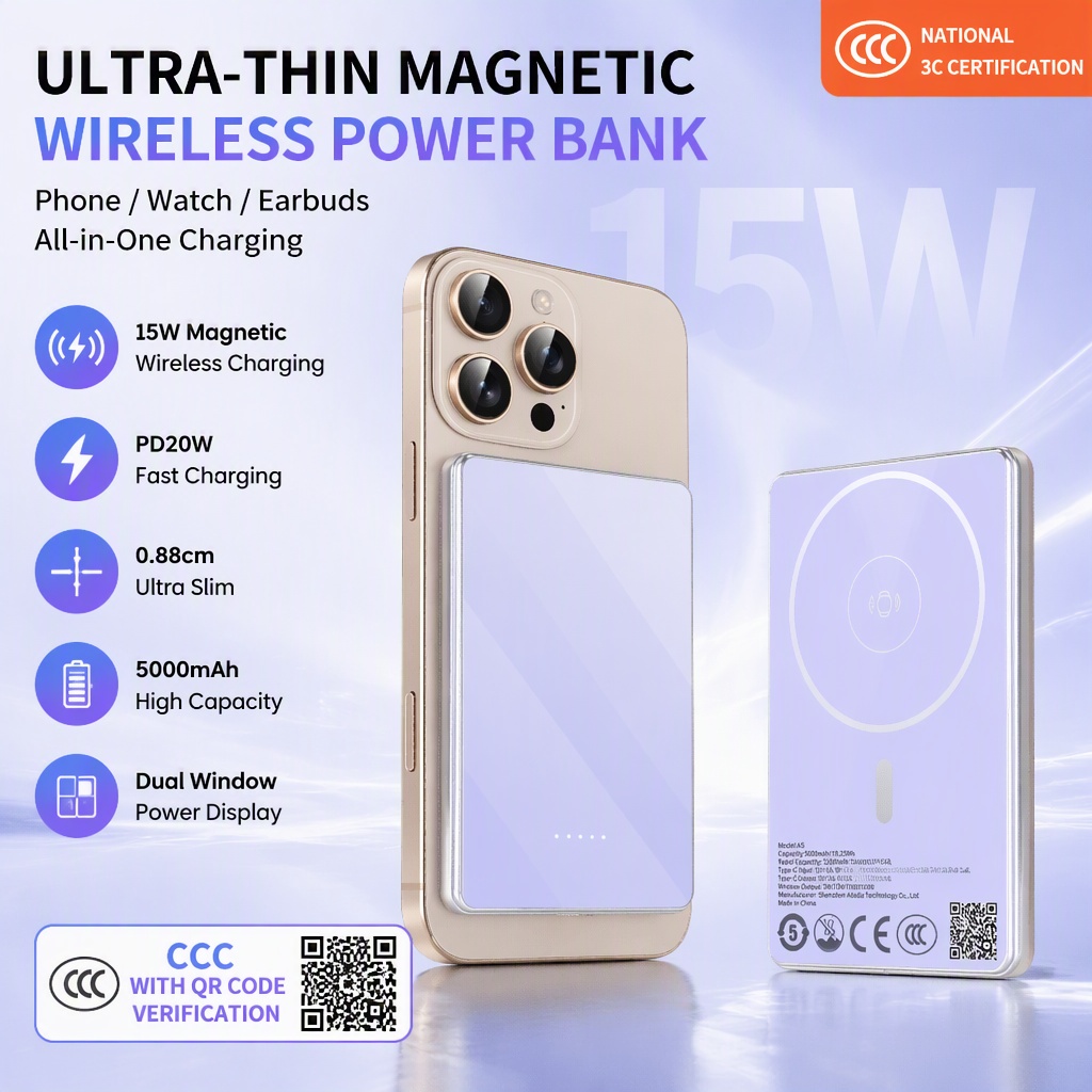 Wireless Charger Watch - [CCC avec code QR] Batterie externe