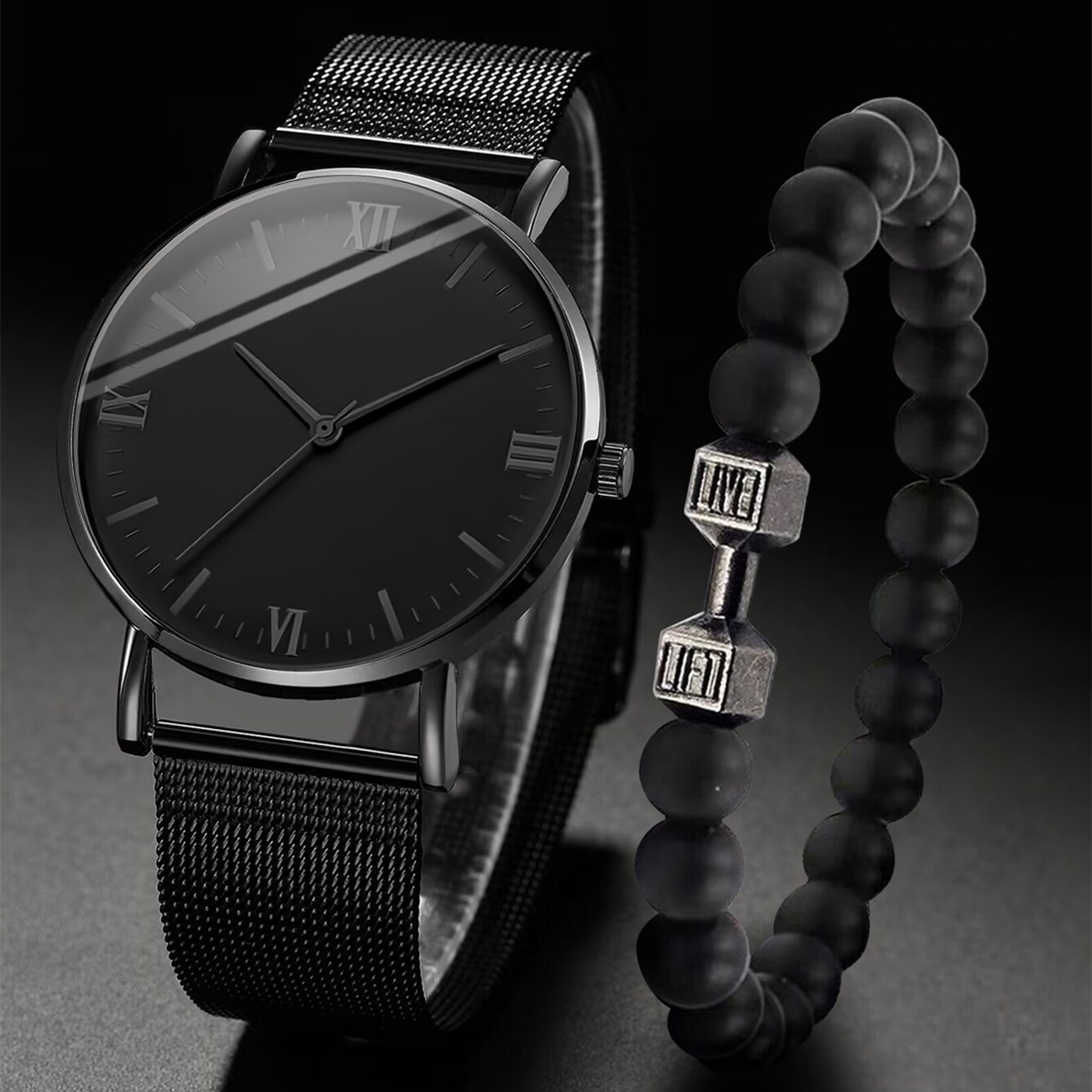 2 pièces montre pour hommes mo - Stainless Mesh Band avis et prix