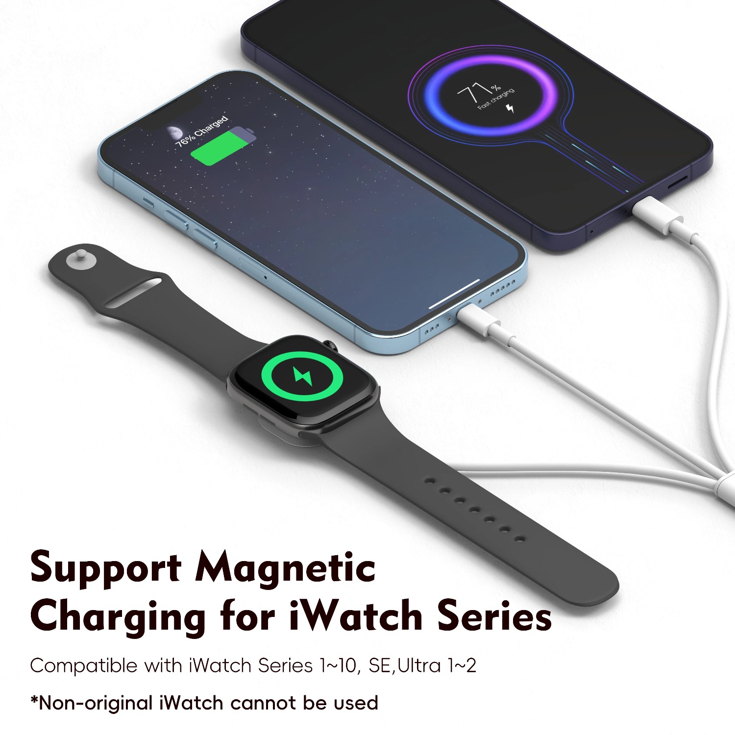 Chargeur magnétique 3 en 1 pou - Watch Charger Cable avis et prix
